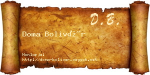 Doma Bolivár névjegykártya